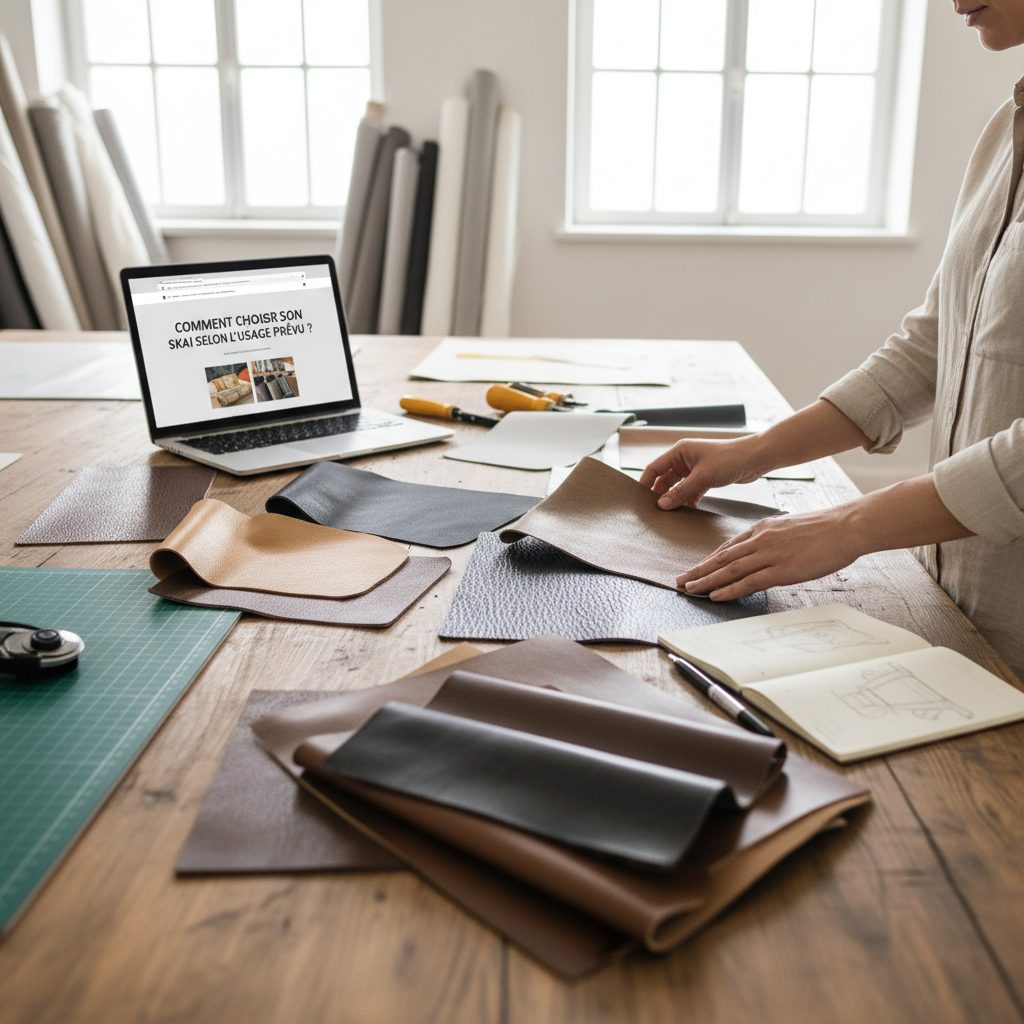 Realistische foto passend bij Comment choisir son cuir skai selon lusage prévu ? voor website SEO-t